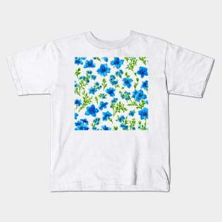 flowers  patterns blue purple coloration pigment hue tint colour tone light colorful Kids T-Shirt